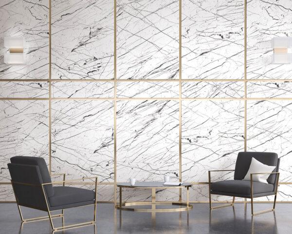 Black Veined White Marble